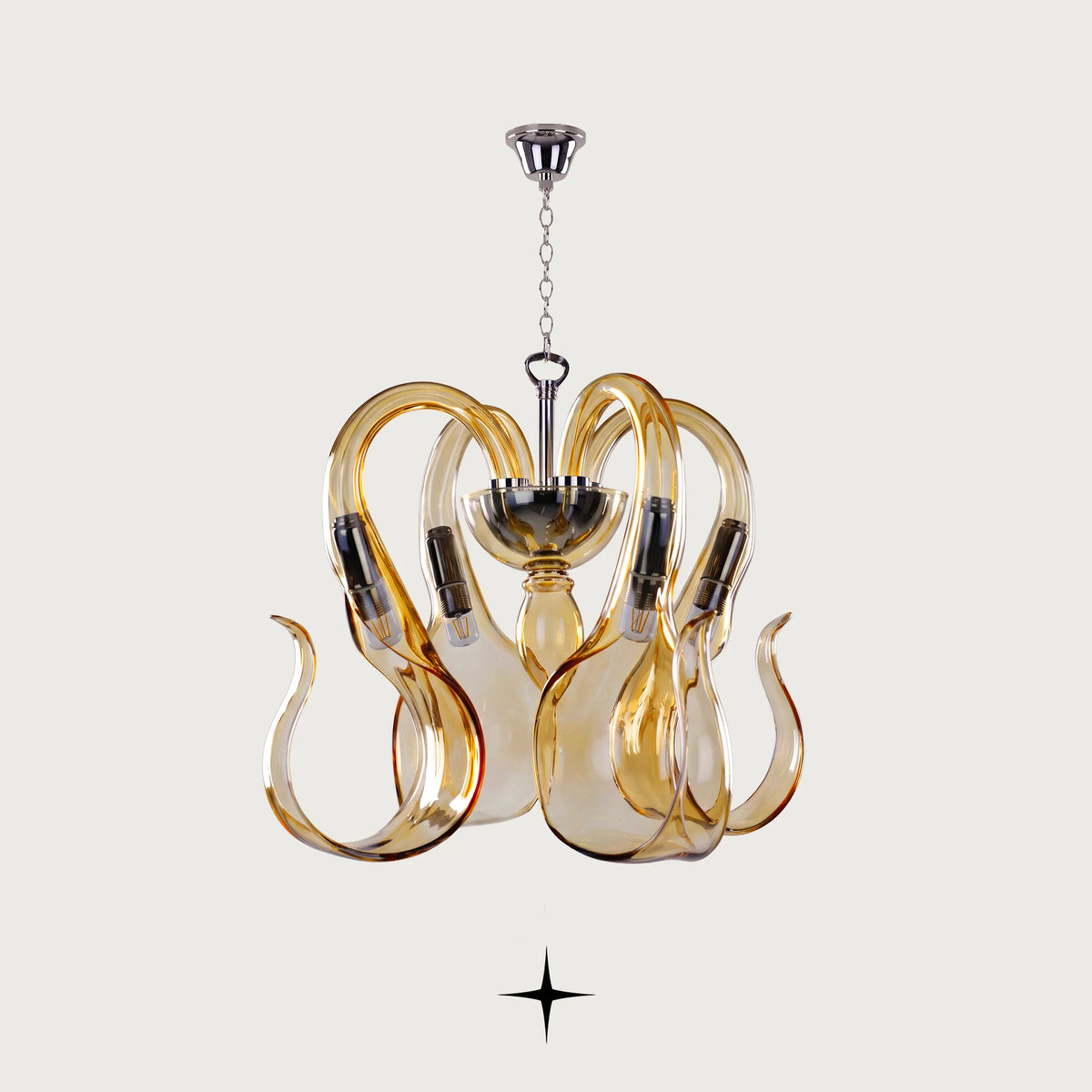 Matilda Chandelier featuring graceful elongated white bohemian crystal arms in 3-arm and 4-arm options