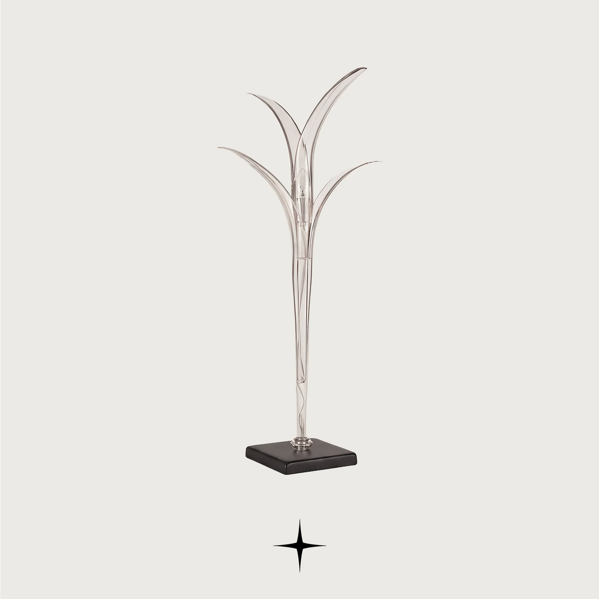 Catrina modern luxury table light with sleek silver and gray silhouette for sophisticated living spaces.