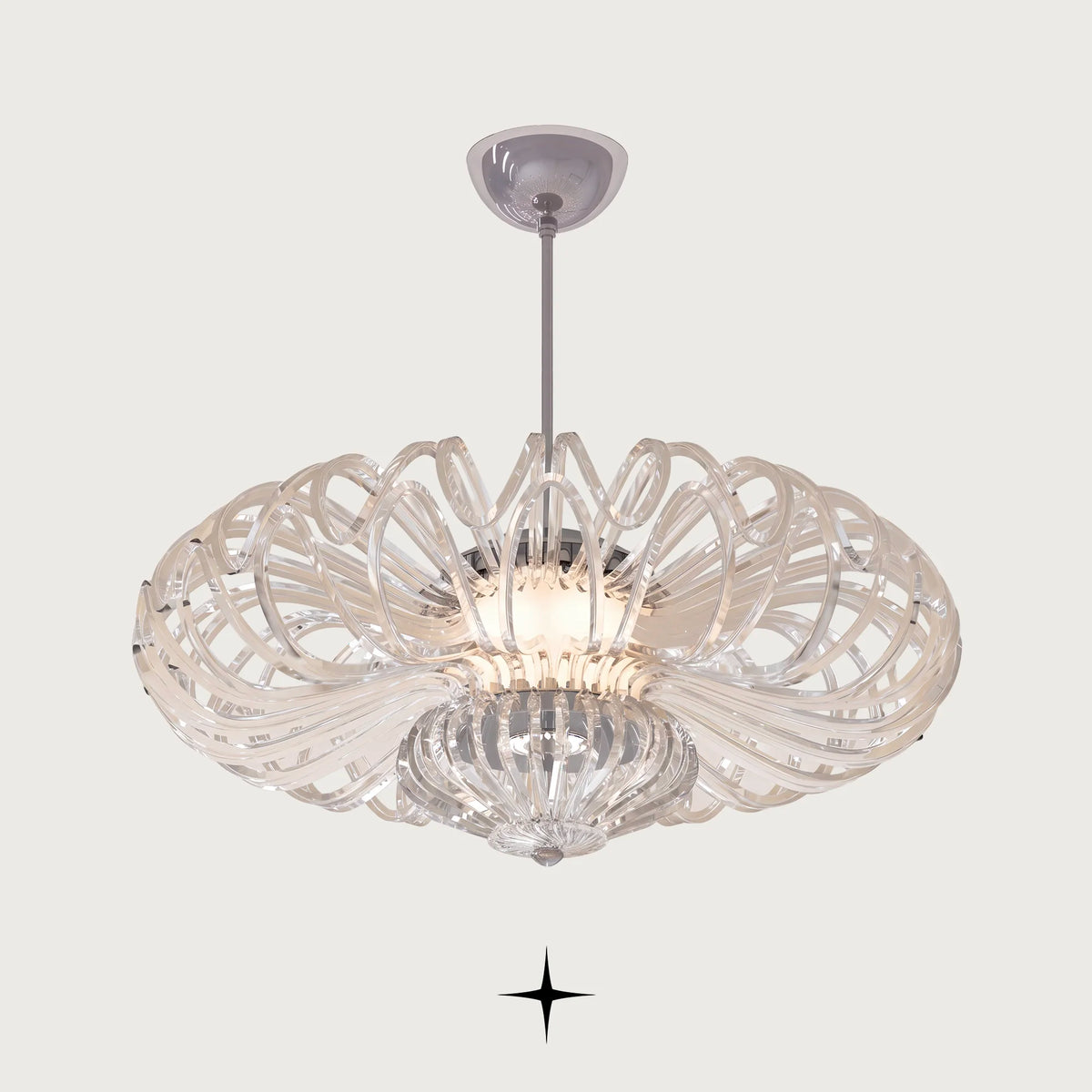 Celeste Chandelier featuring clear Bohemian crystal loops and 17 G9 LED lights
