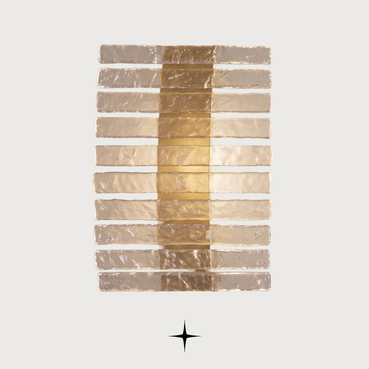 Chime Wall light fixture featuring a sleek metal structure and handmade rock-crystal effect glass diffusers.