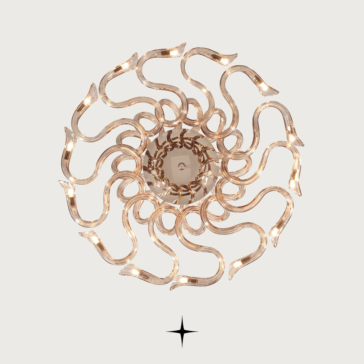 Cora Chandelier featuring shimmering crystals and sleek modern design in two sizes