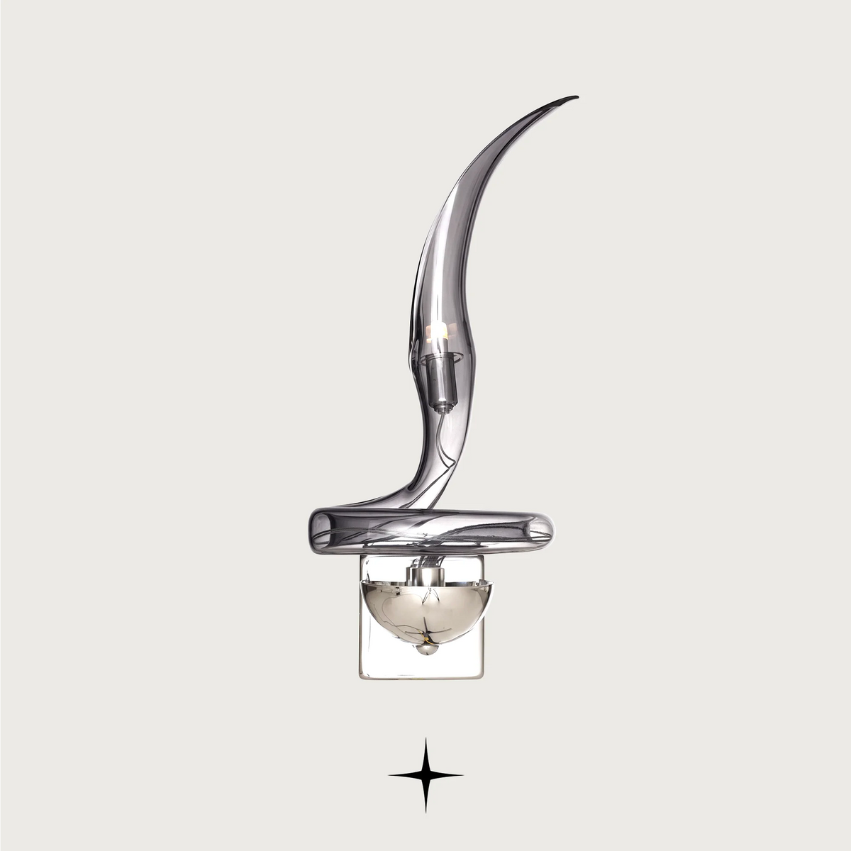 Dream wall light fixture featuring gracefully swirling crystal arms and exquisite curves.