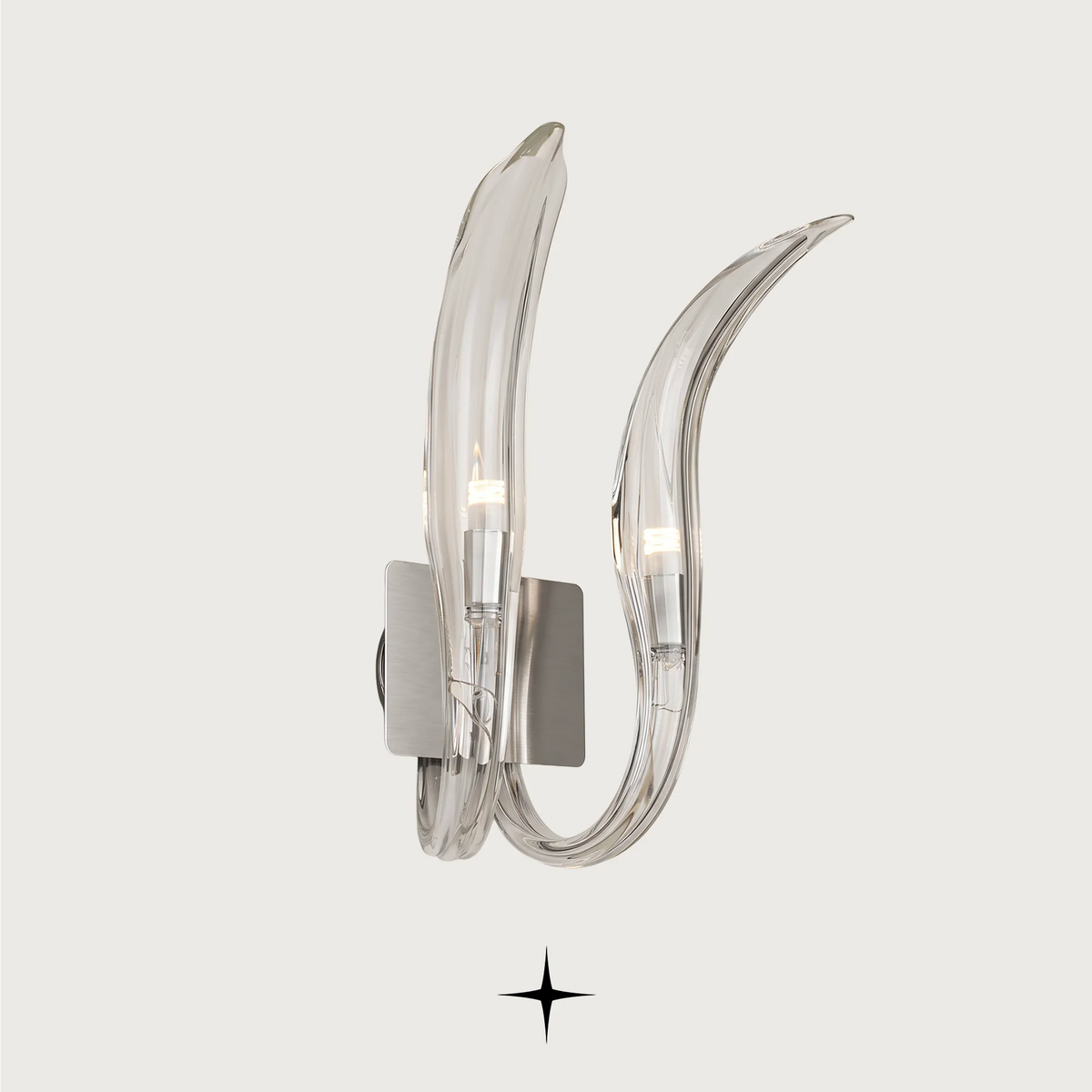 Elegant Divine dual wall light fixture crafted from exquisite Bohemian crystal.