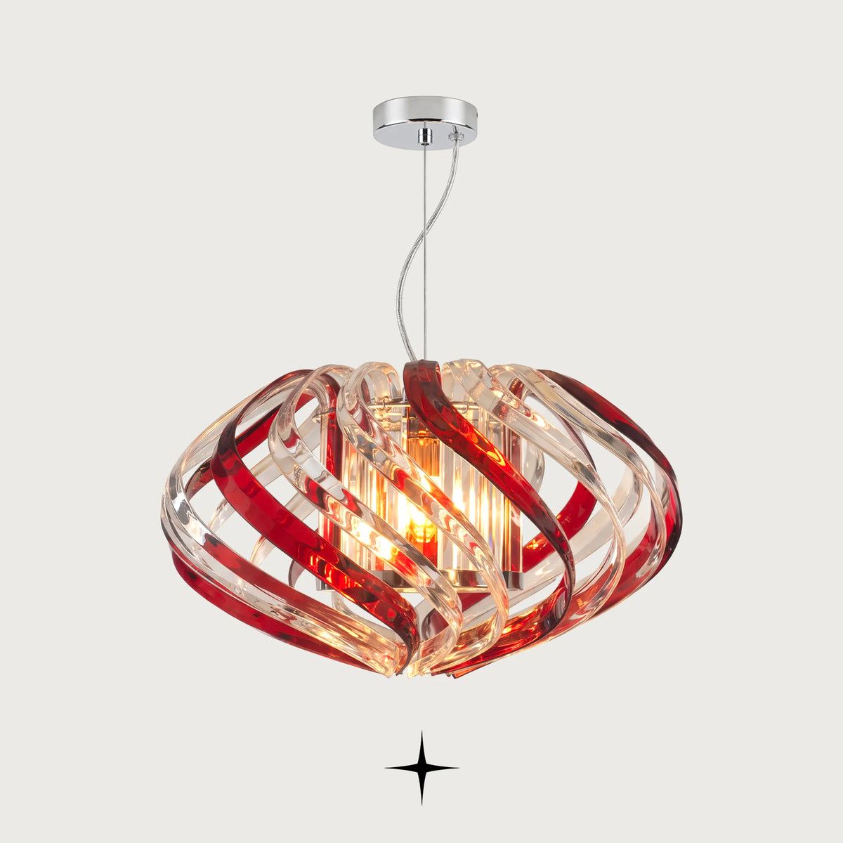 Elegant Mercury Chandelier featuring shimmering crystal accents and a refined round silhouette in a three-piece set