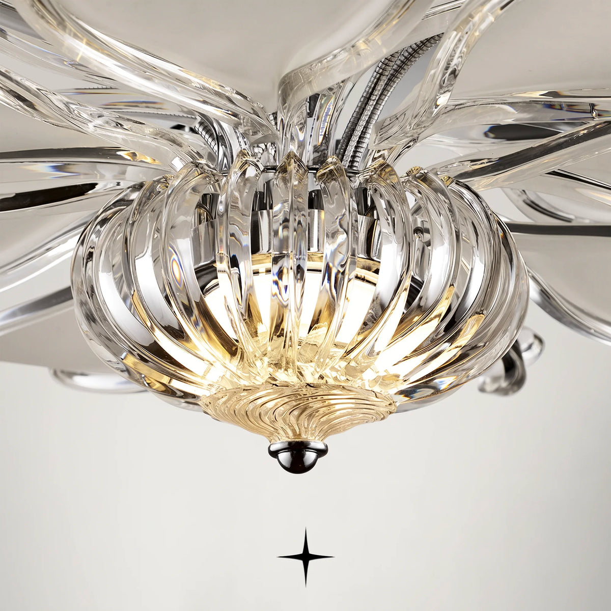 Grace Chandelier featuring an elegant white bride-inspired design with a warm enchanting glow