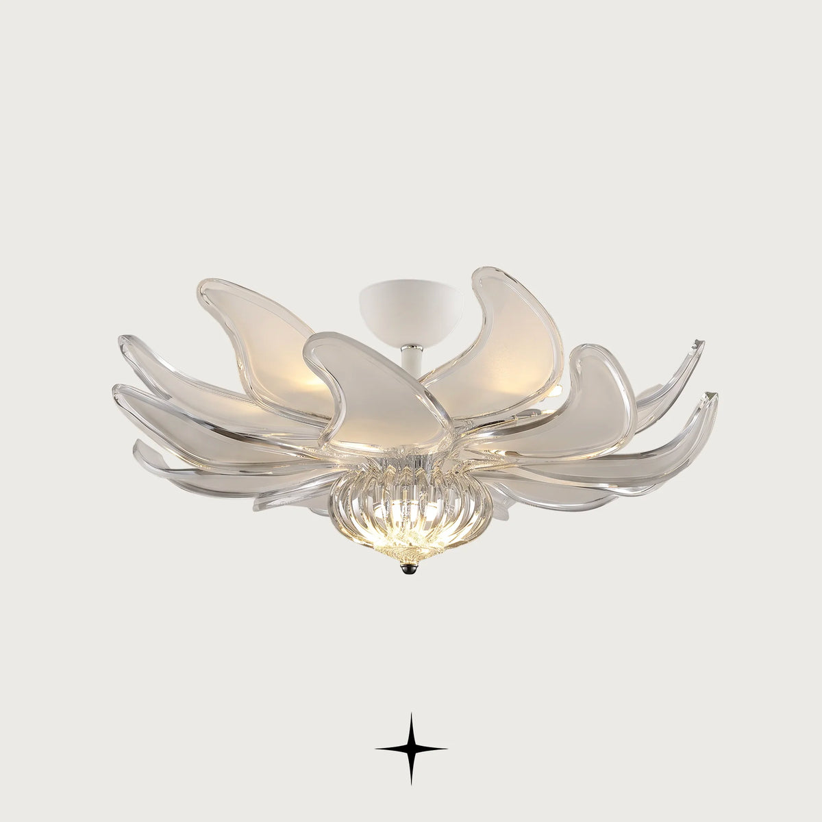 Grace Chandelier featuring an elegant white bride-inspired design with a warm enchanting glow