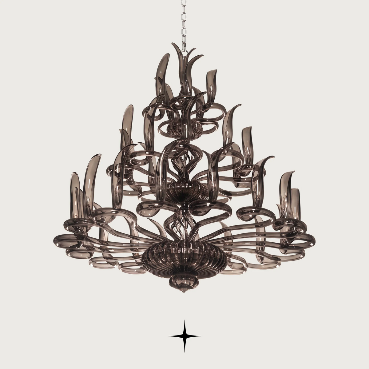 Grand Dream Chandelier featuring gracefully swirling crystal arms and exquisite craftsmanship.
