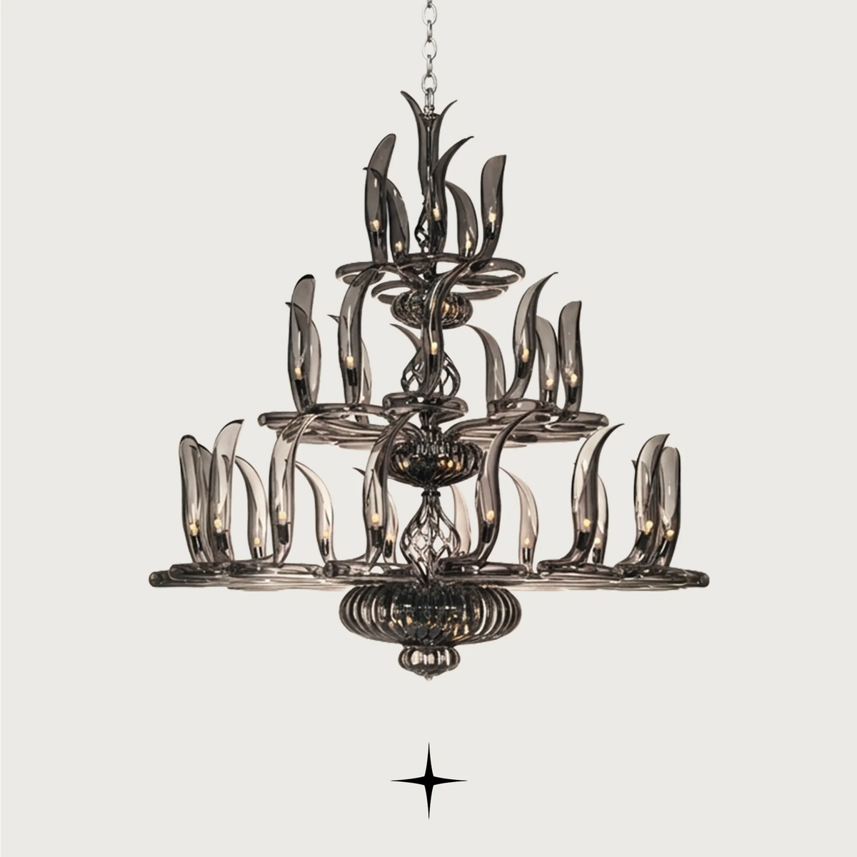 Grand Dream Chandelier featuring gracefully swirling crystal arms and exquisite craftsmanship.