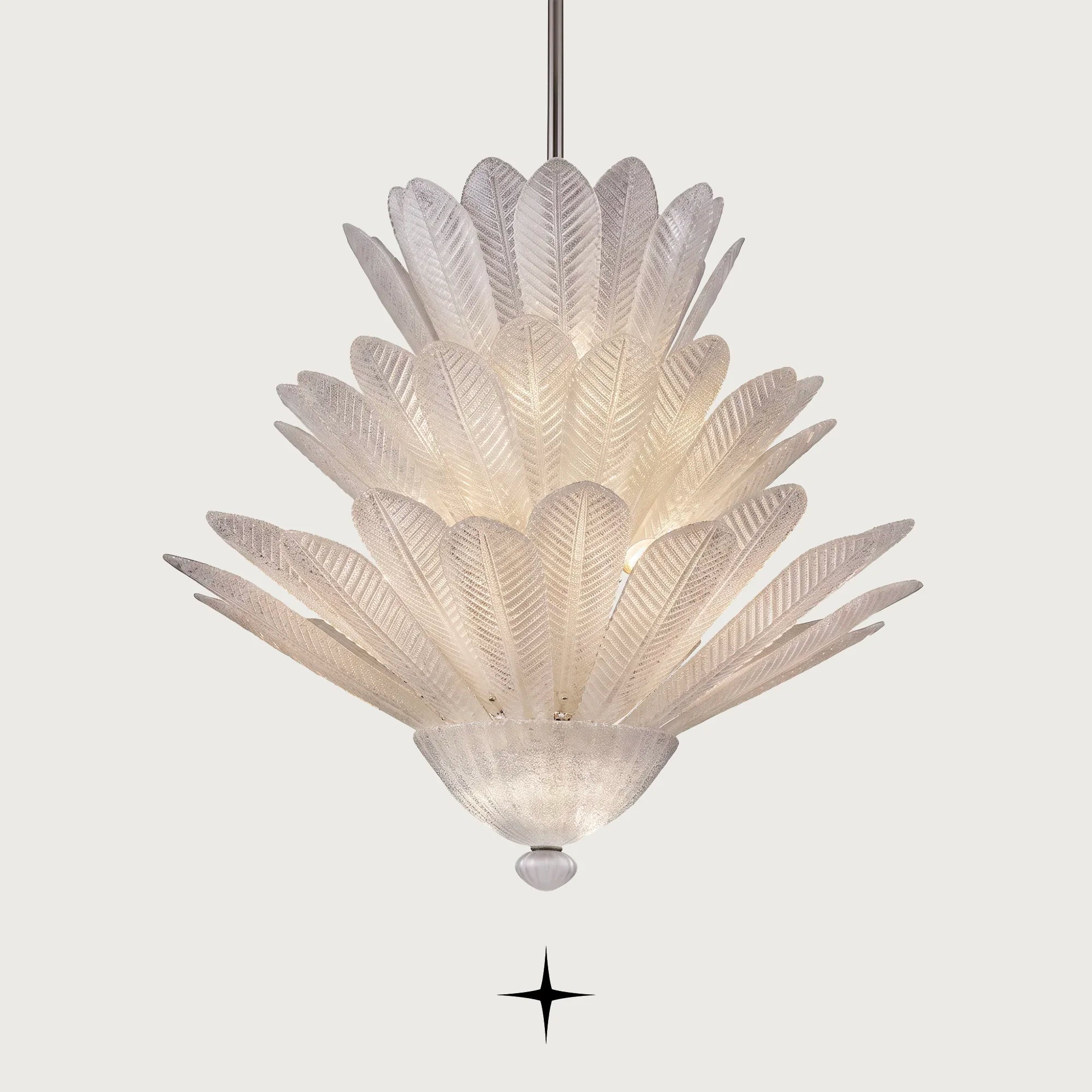Lavish Mythic flower glass pendant chandelier on black background