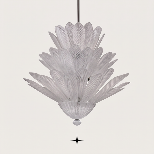 Modern corolla shaped glass petal pendant light fixture