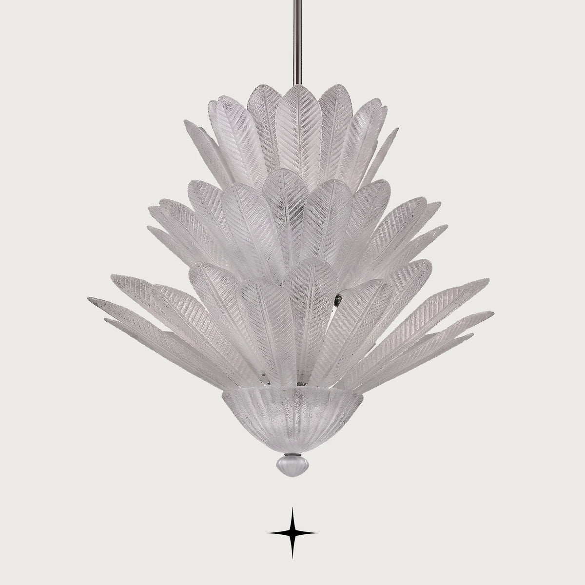 Lavish Mythic flower glass pendant chandelier on black background