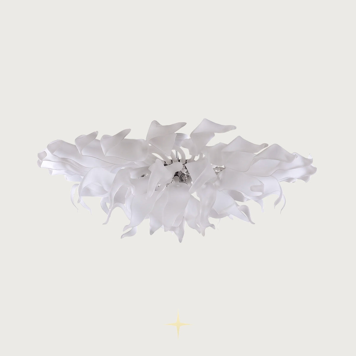 Lavish Pearl Chandelier featuring a symphony of dancing crystals in white and silver across three sizes
