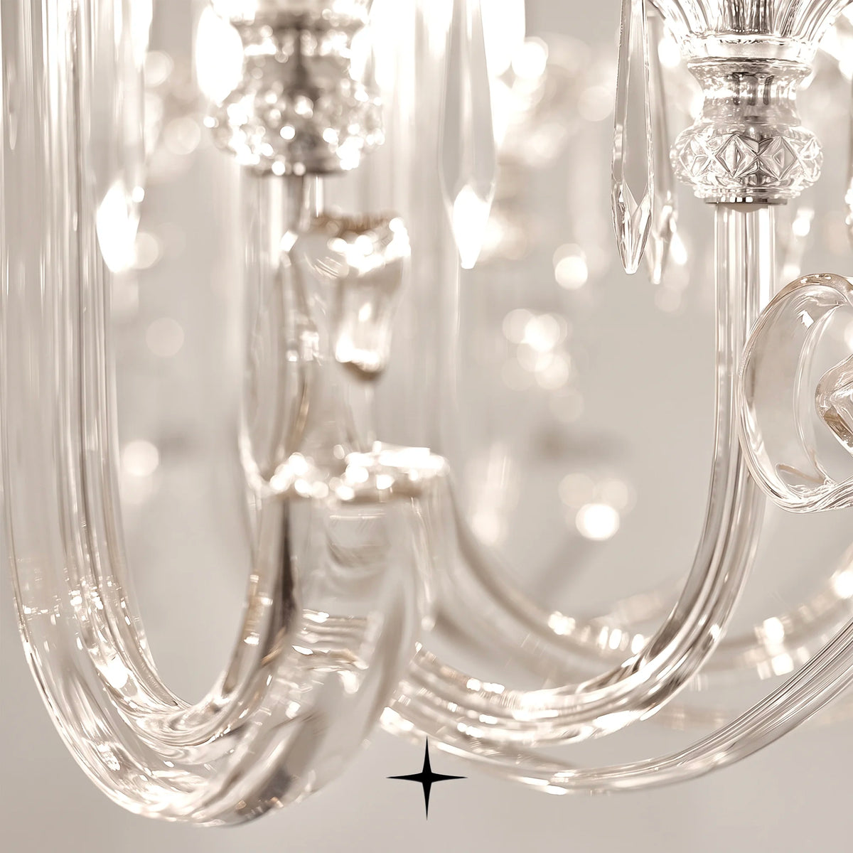 Lavish Twilight Chandelier featuring 12 candle-style lights set on clear Bohemian crystal arms