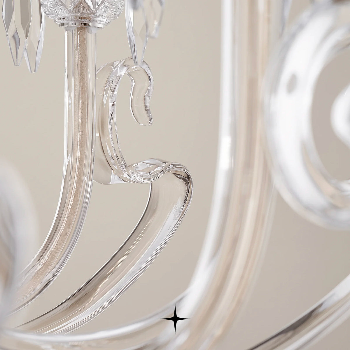 Lavish Twilight Chandelier featuring 12 candle-style lights set on clear Bohemian crystal arms