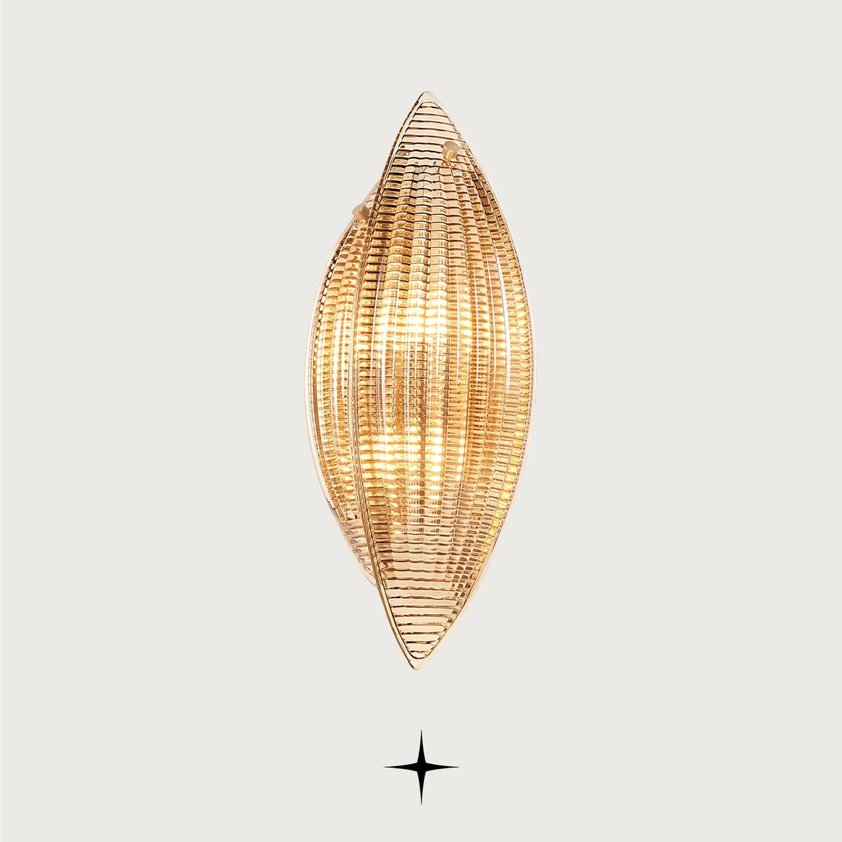 Lotus Wall light fixture featuring shimmering amber crystal leaves and a luxurious golden structure.