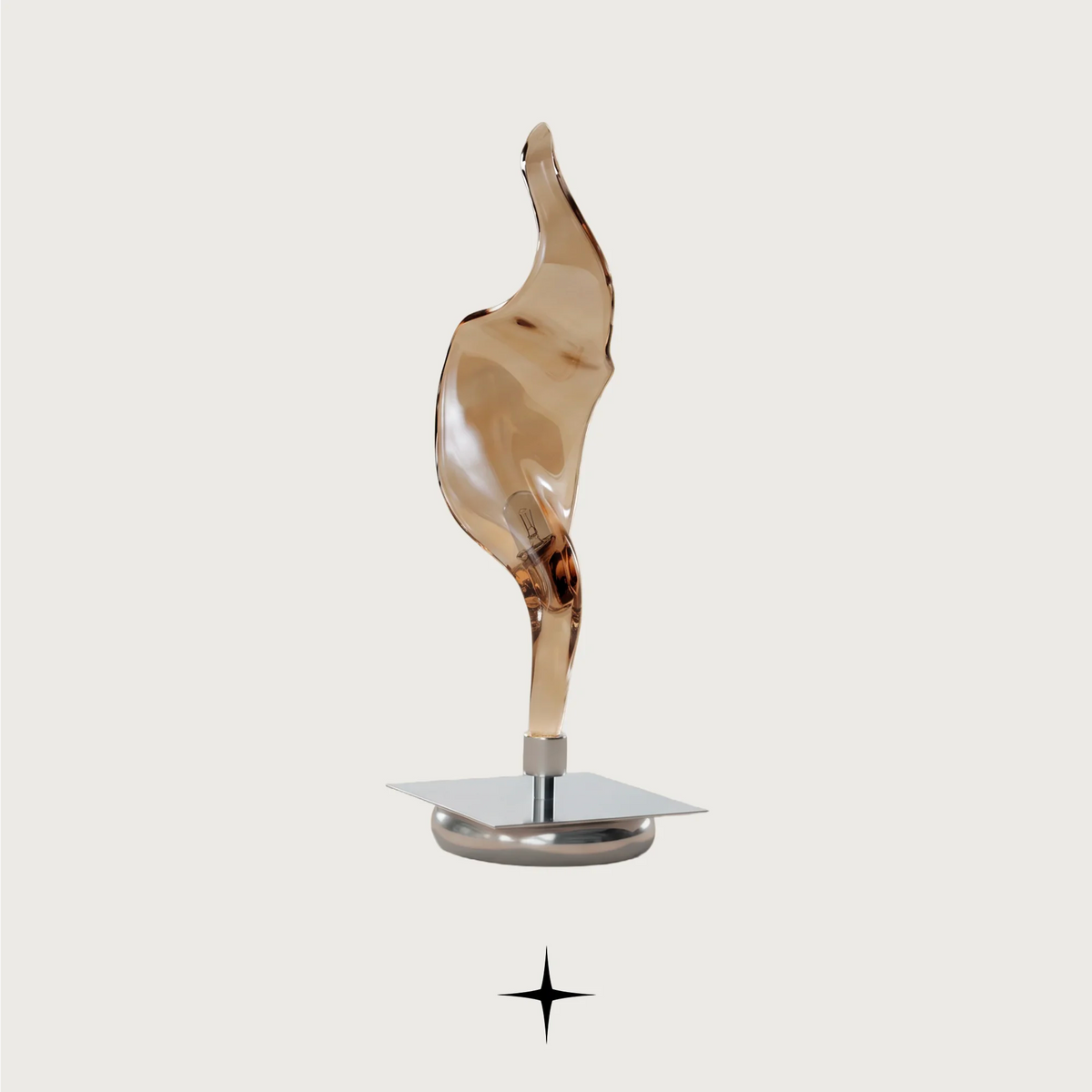 Magnificia modern luxury table light with sleek bronze and silver silhouette for sophisticated living spaces.