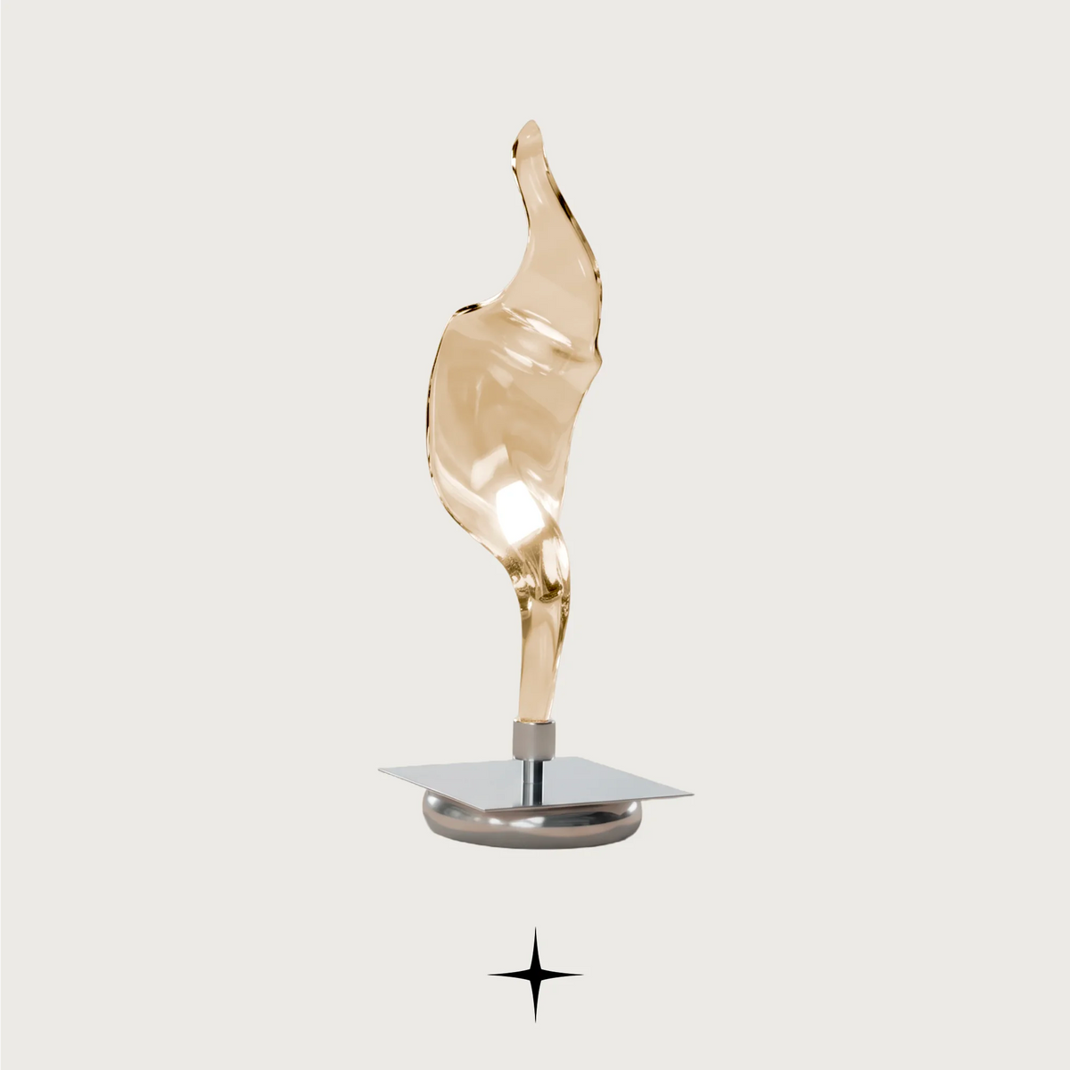 Magnificia modern luxury table light with sleek bronze and silver silhouette for sophisticated living spaces.
