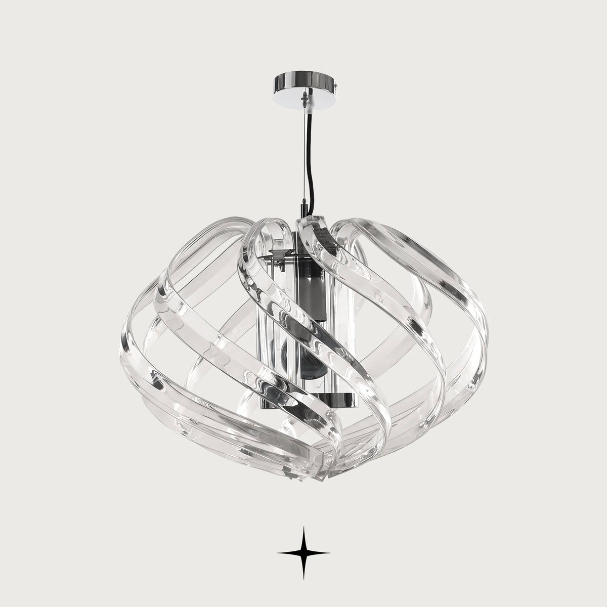 Mercury Chandelier featuring shimmering crystal accents and a refined round silhouette in a clear finish