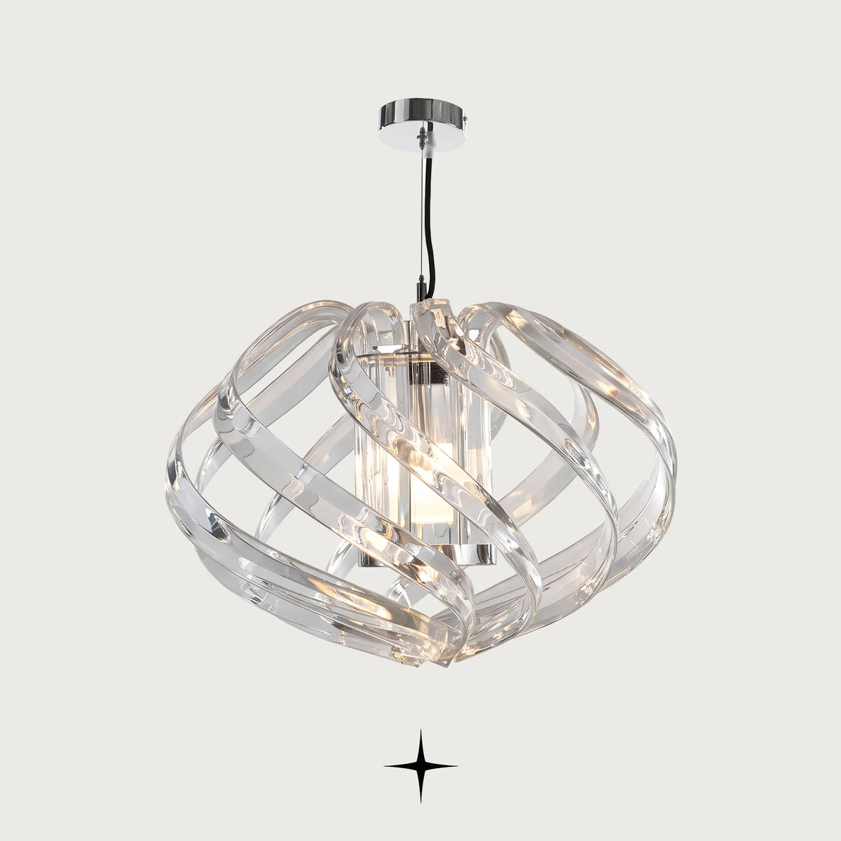 Mercury Chandelier featuring shimmering crystal accents and a refined round silhouette in a clear finish