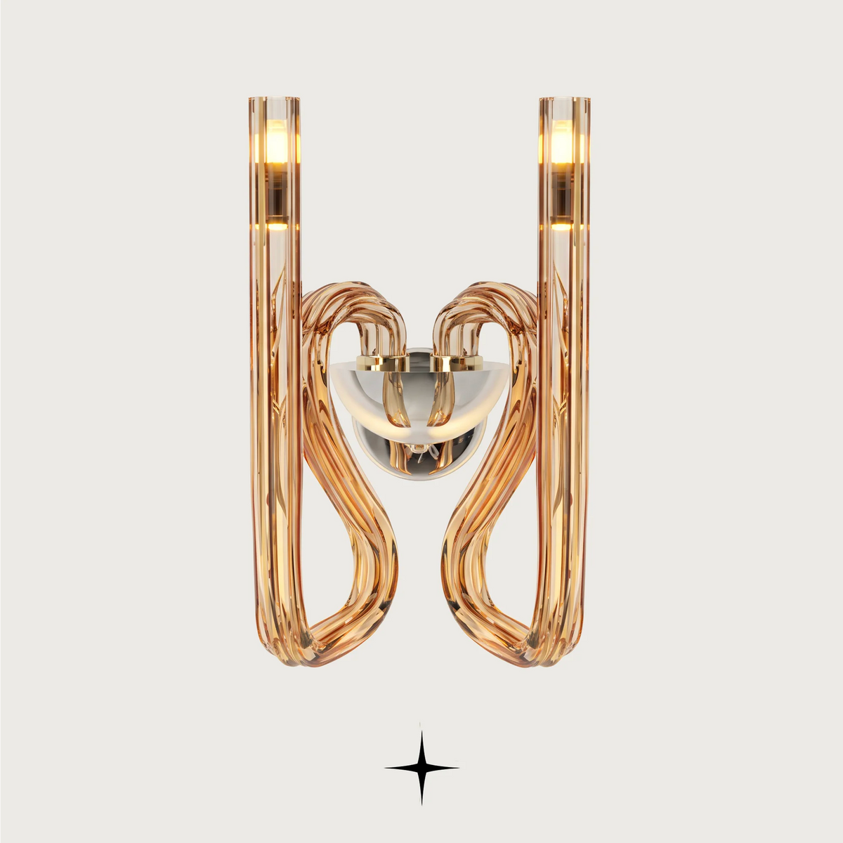 Regal dual wall light fixture featuring post-modern linear design and rich color palette.
