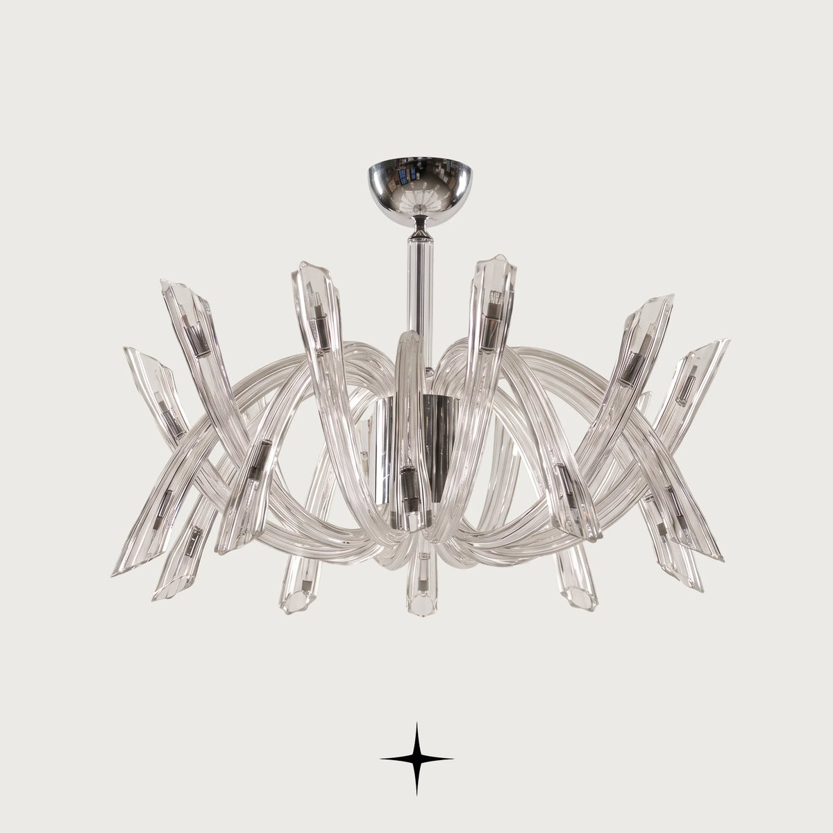 Sierra Chandelier featuring post-modern crystal design in striking colors from the Ice Age Collection