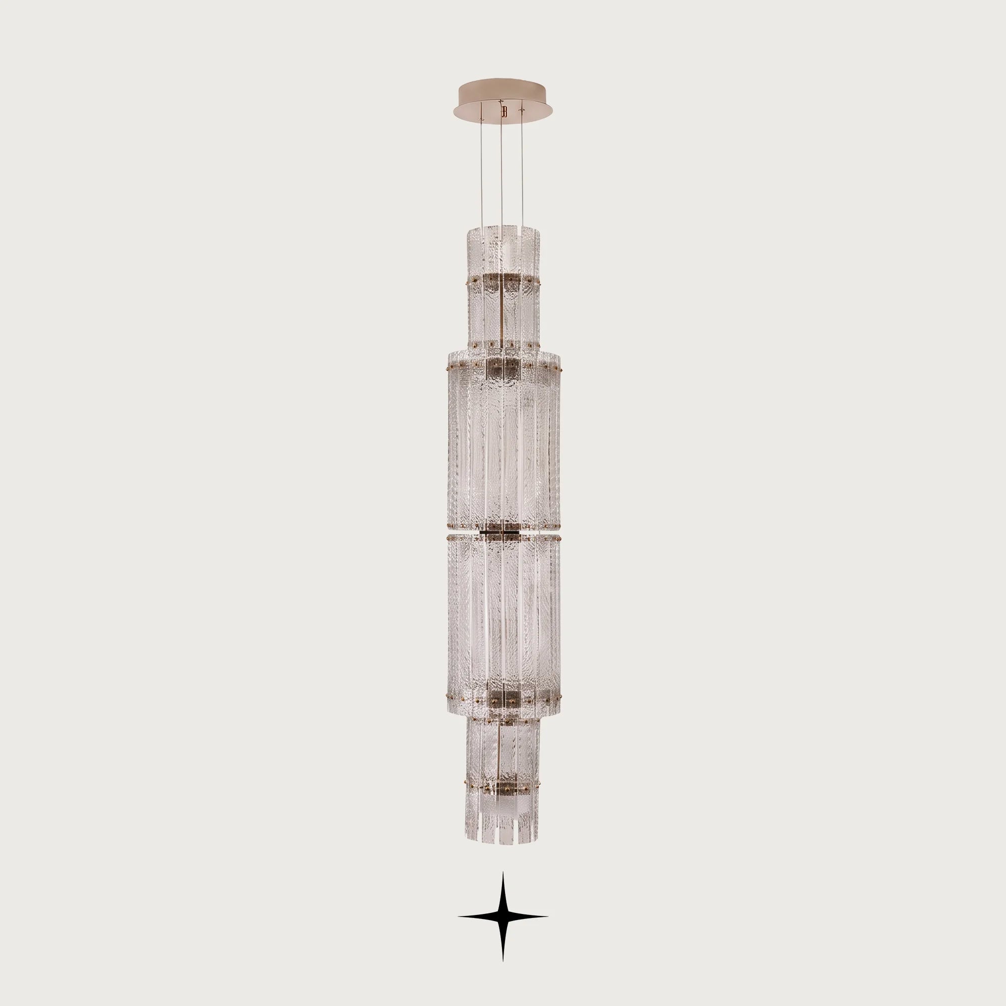 Two Level Chime Rock-Crystal Glass Chandelier