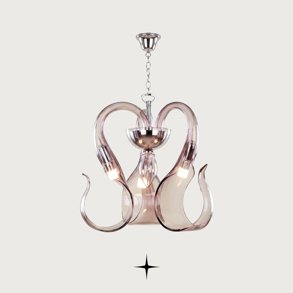 Matilda Chandelier featuring graceful elongated white bohemian crystal arms in 3-arm and 4-arm options
