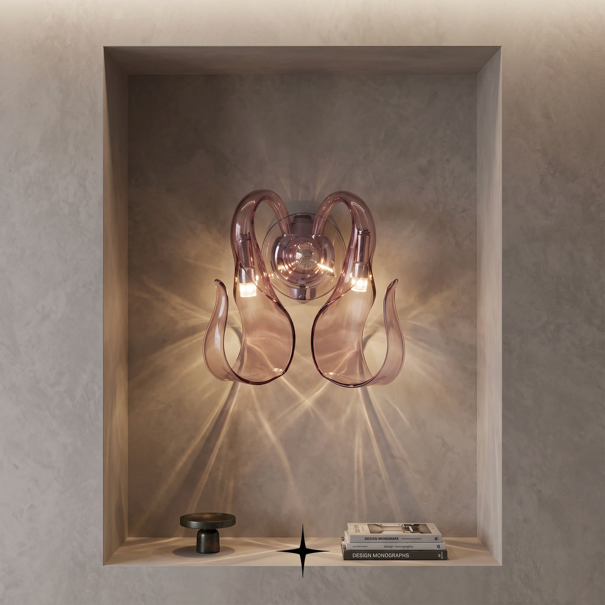 Matilda luxury crystal wall sconce featuring chic, elongated white Bohemian crystal arms with graceful curves.
