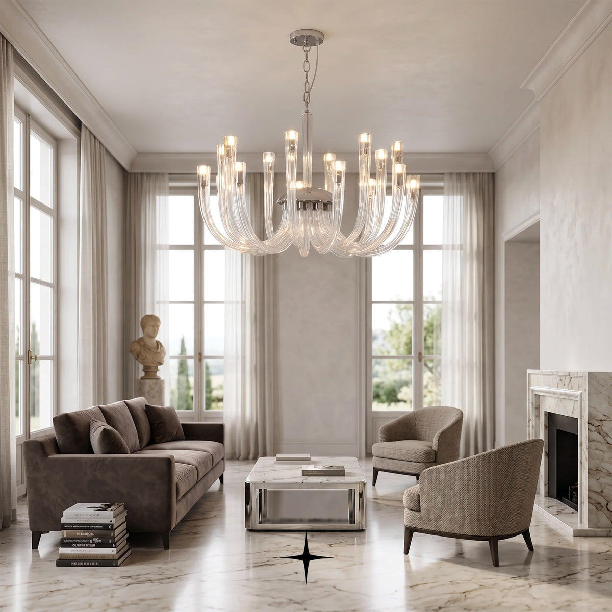 Bliss Chandelier featuring exquisite Bohemian crystal in a contemporary sophisticated luxury design
