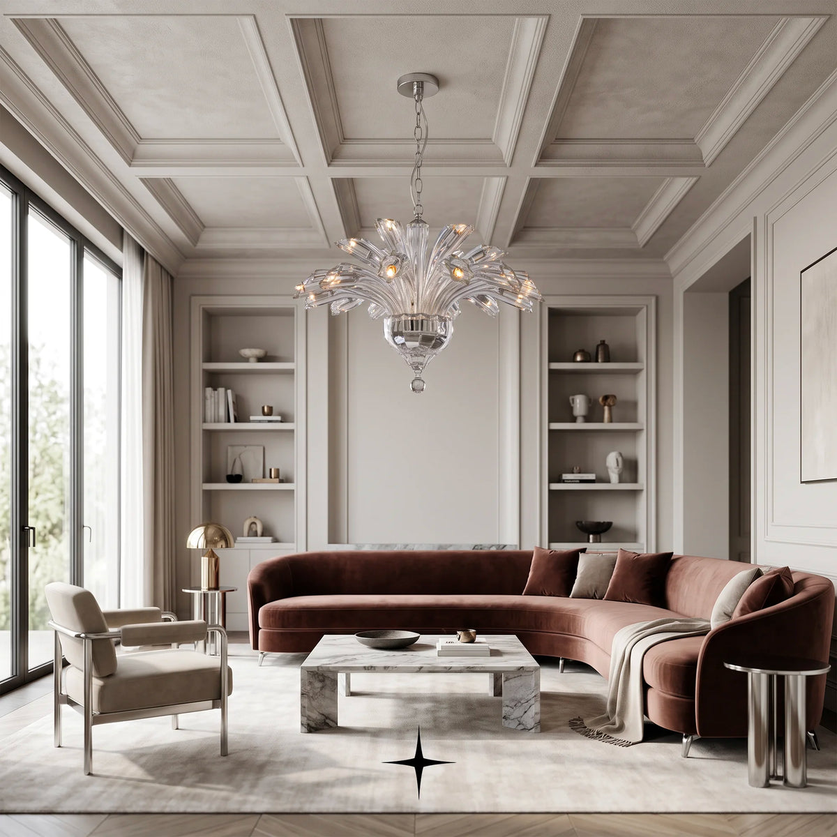 Brilliance Chandelier featuring coral-inspired radiant crystals in a breathtaking luxury design
