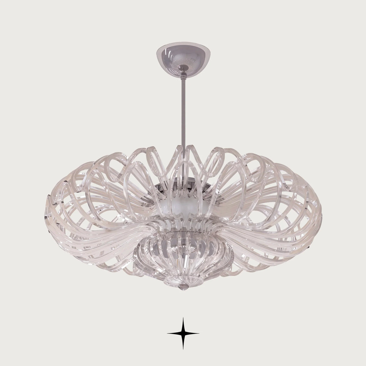 Celeste Chandelier featuring clear Bohemian crystal loops and 17 G9 LED lights
