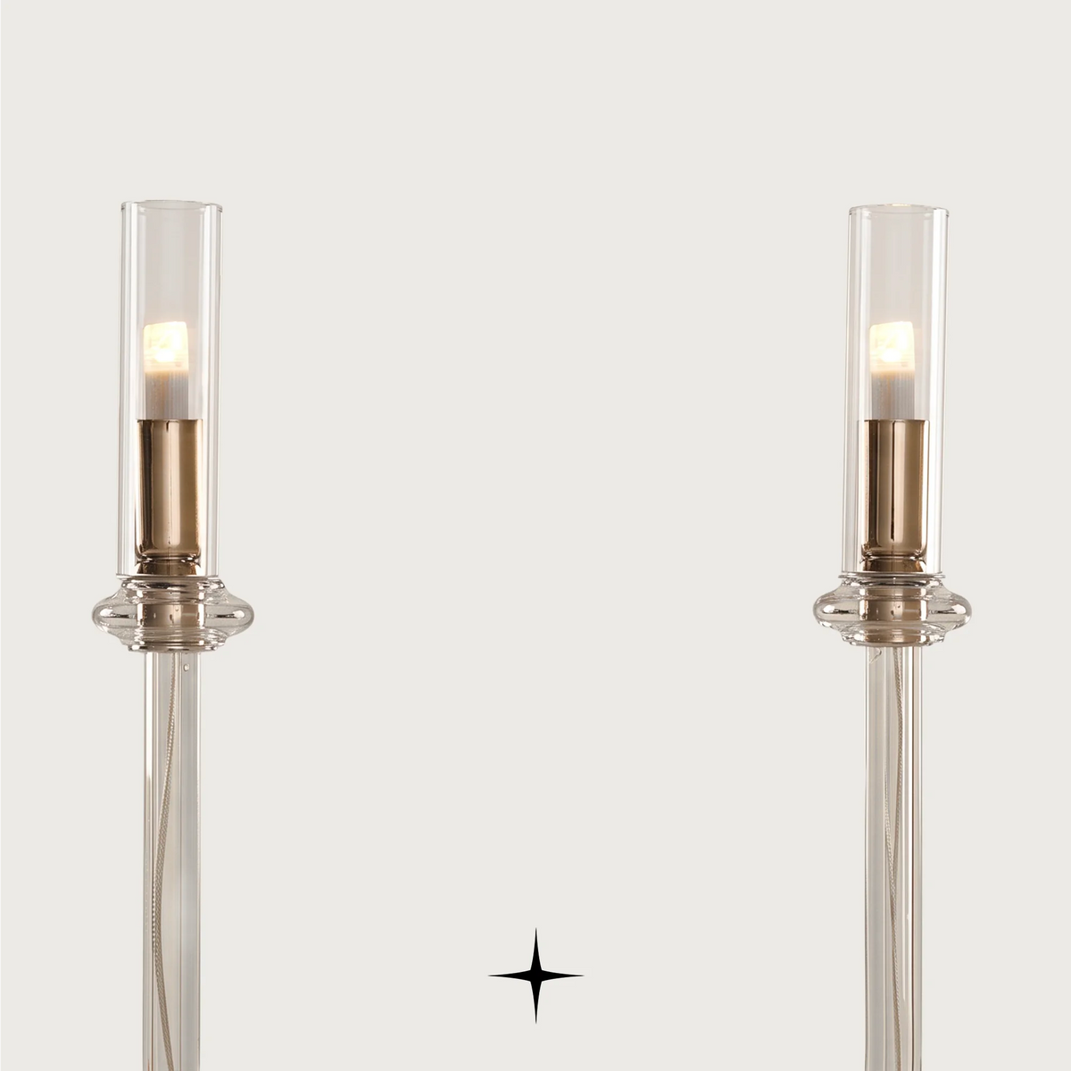 Daisy luxury table light featuring polished chrome frame with crystal arms

