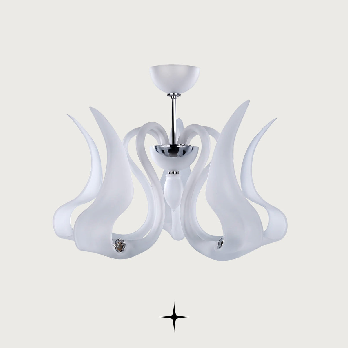 Desperado Chandelier featuring chic elongated and curvaceous bohemian crystal arms in a 6-tier configuration

