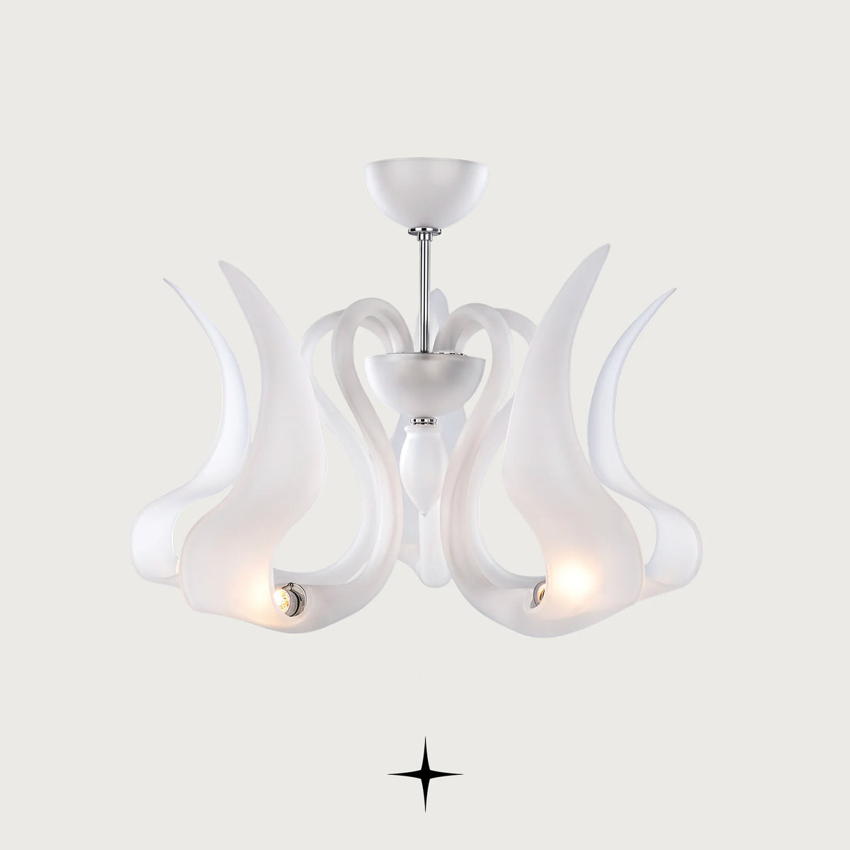 Desperado Chandelier featuring chic elongated and curvaceous bohemian crystal arms in a 6-tier configuration
