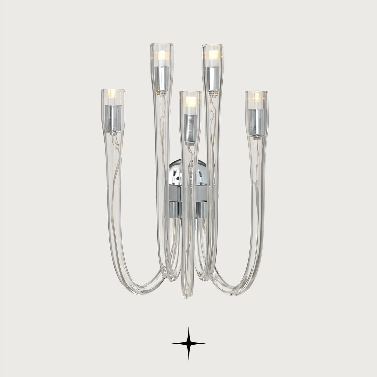 Elagant Bliss crystal wall sconce featuring exquisite Bohemian crystal and modern design.
