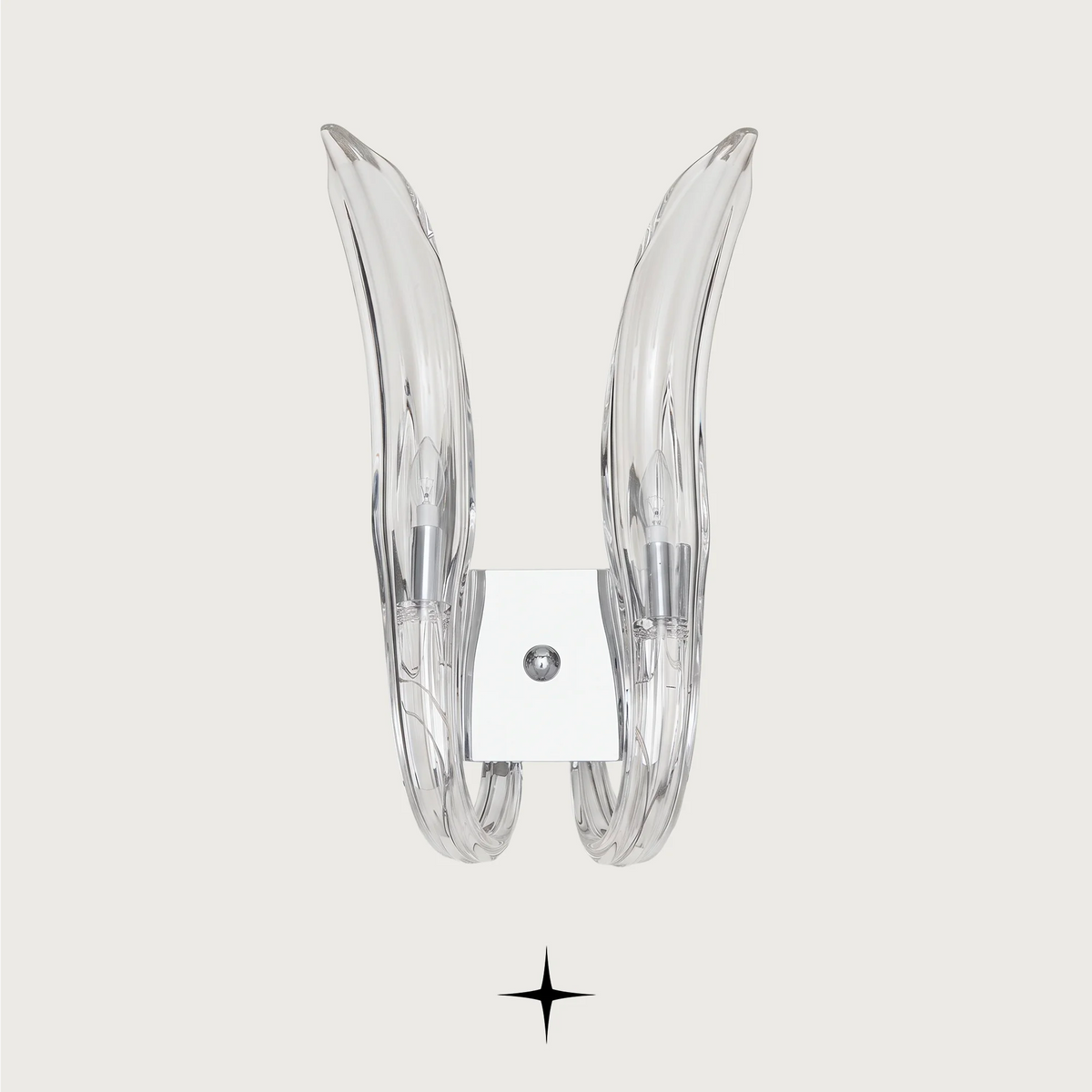 Elegant Divine dual wall light fixture crafted from exquisite Bohemian crystal.
