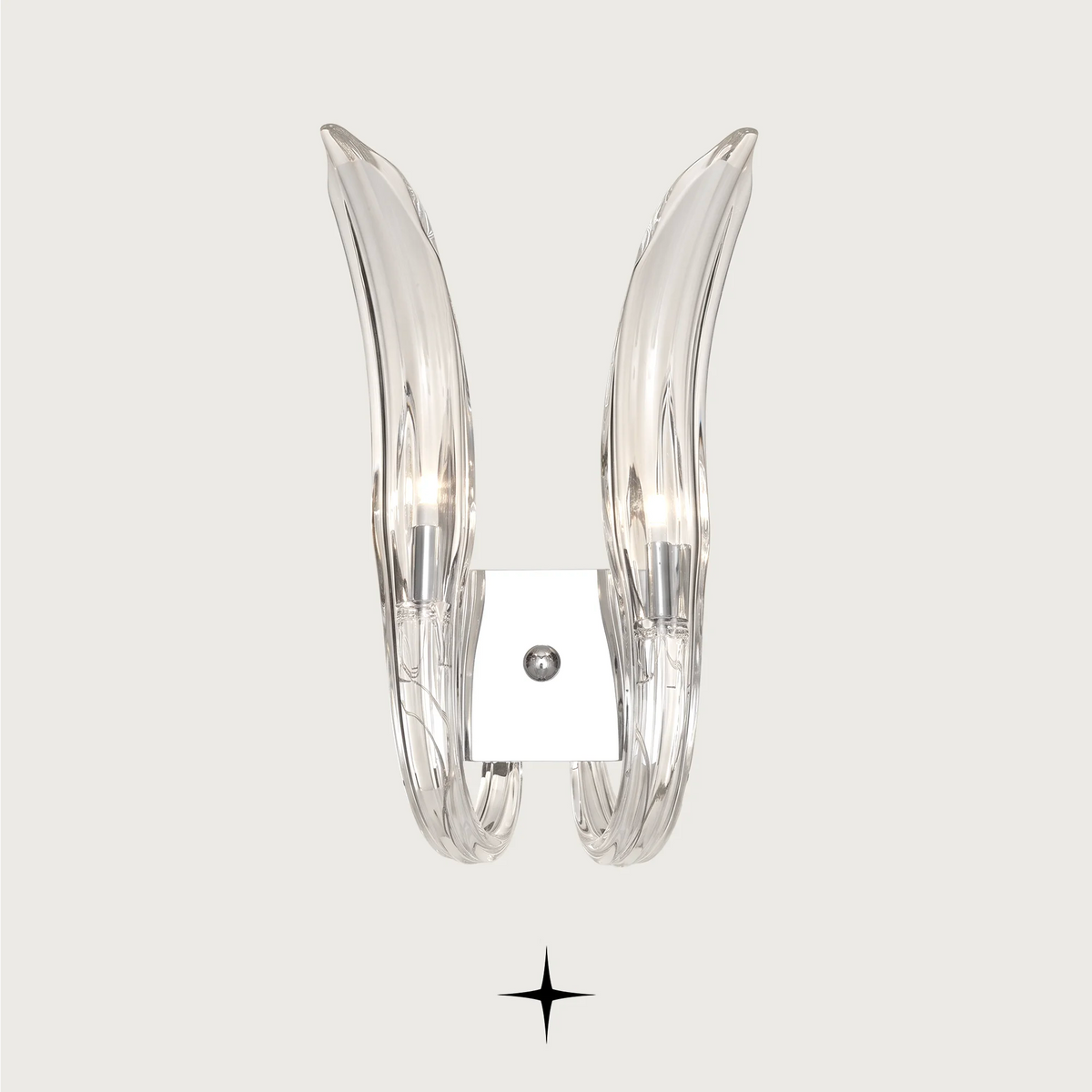 Elegant Divine dual wall light fixture crafted from exquisite Bohemian crystal.
