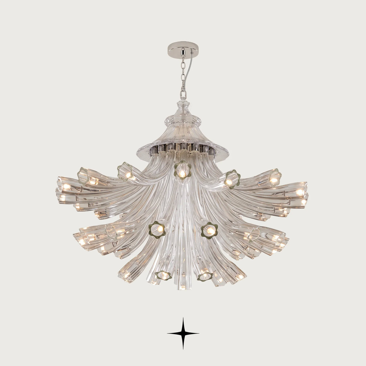 Lavish Enigma Chandelier featuring coral-inspired intricate craftsmanship and shimmering crystals in a luxury design
