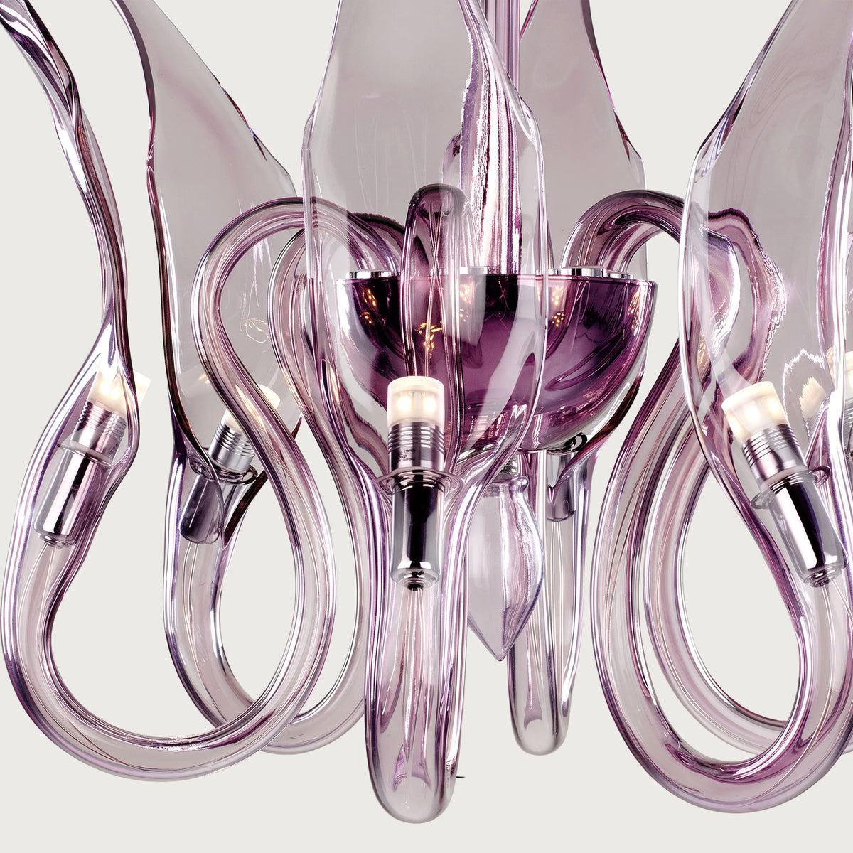 Elegant Juliana Chandelier featuring curvaceous bohemian crystal arms in 5-arm, 6-arm, and 8-arm options
