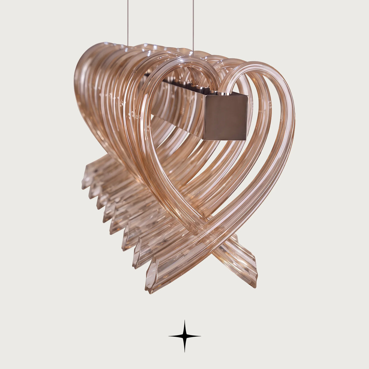 Elegant Linear Twist chandelier featuring post-modern twisted design and sophisticated illumination
