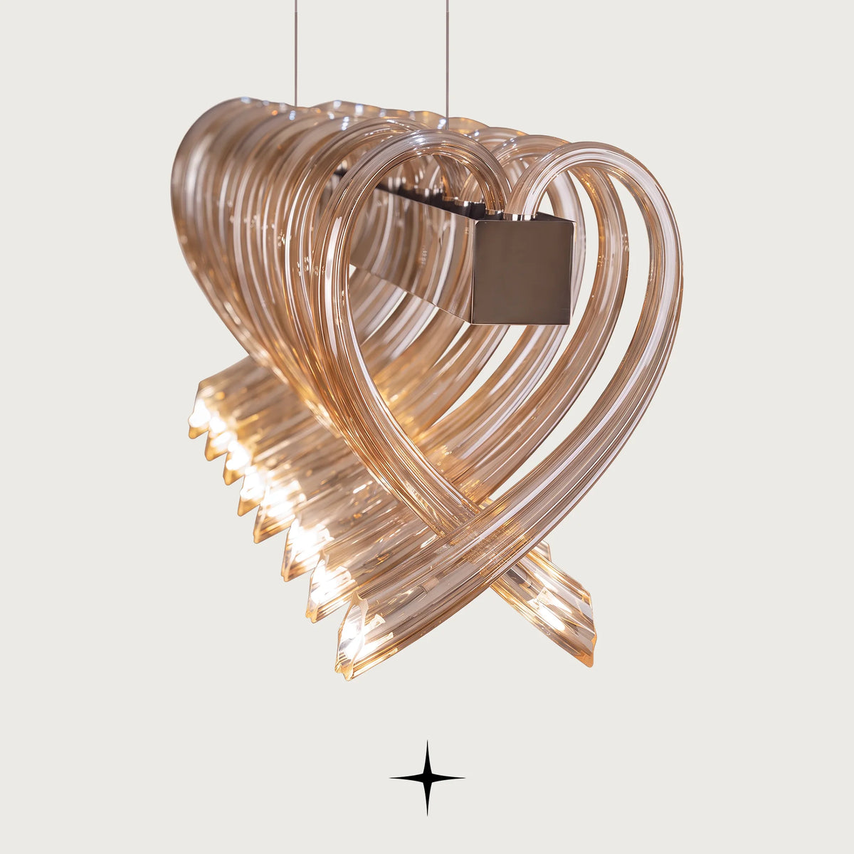 Elegant Linear Twist chandelier featuring post-modern twisted design and sophisticated illumination
