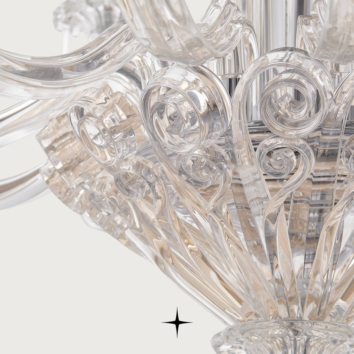Elegant Twilight Chandelier featuring 12 candle-style lights set on clear Bohemian crystal arms
