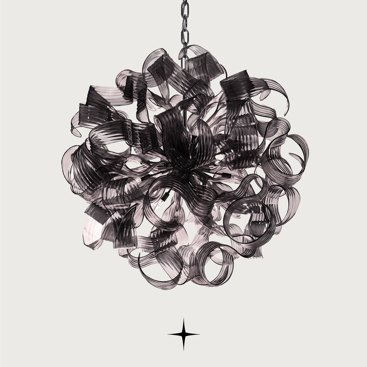 Emma Chandelier featuring intricate crystal arms and sapphire-like design with 20 G9 LEDs.
