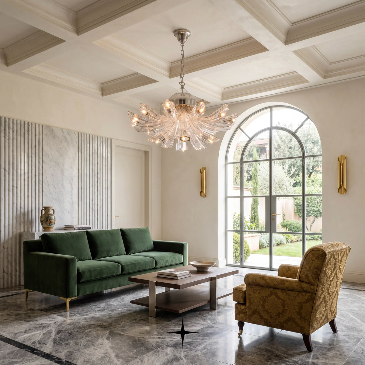 Enigma Chandelier featuring coral-inspired intricate craftsmanship and shimmering crystals in a luxury design
