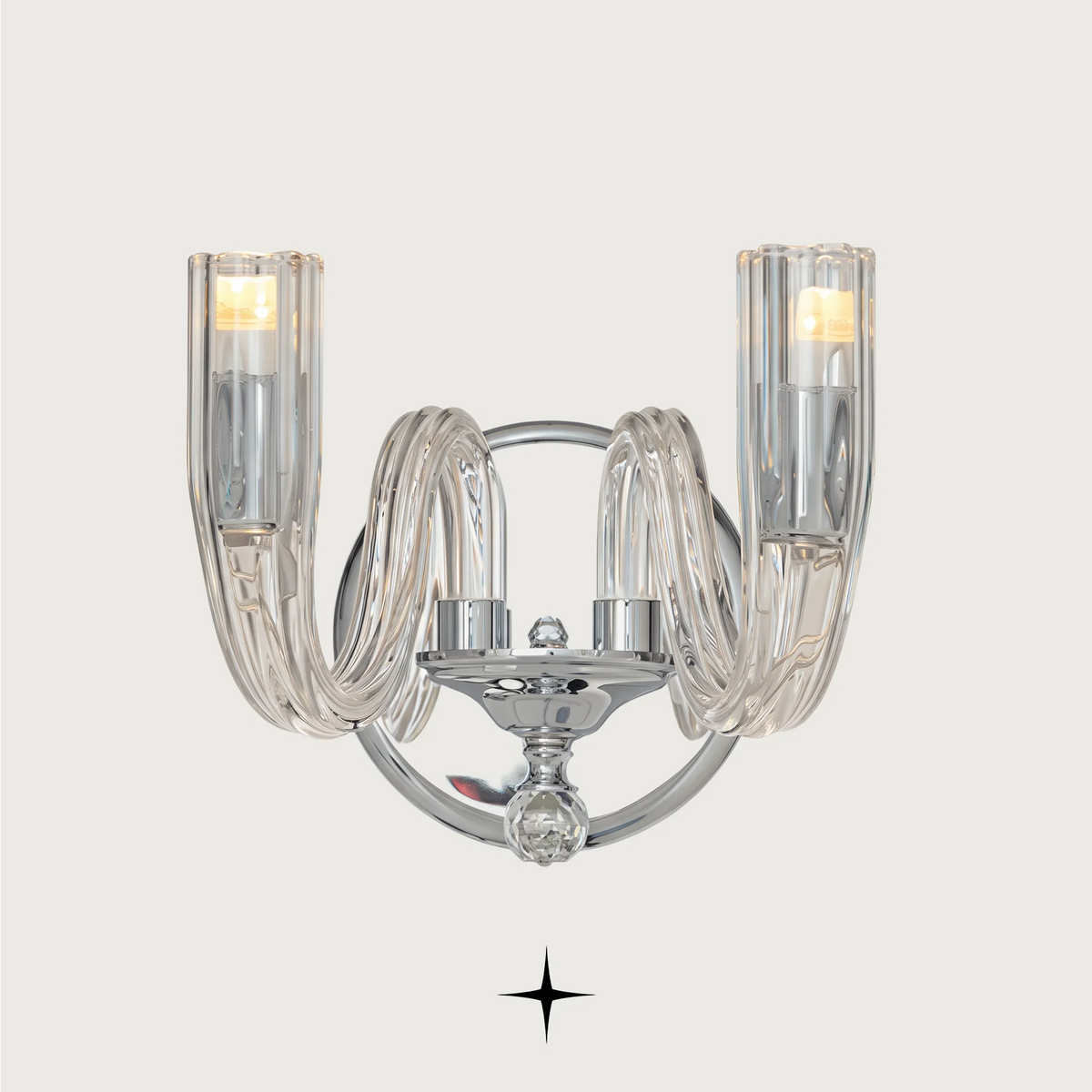 Bliss crystal wall sconce featuring exquisite Bohemian crystal and modern design.
