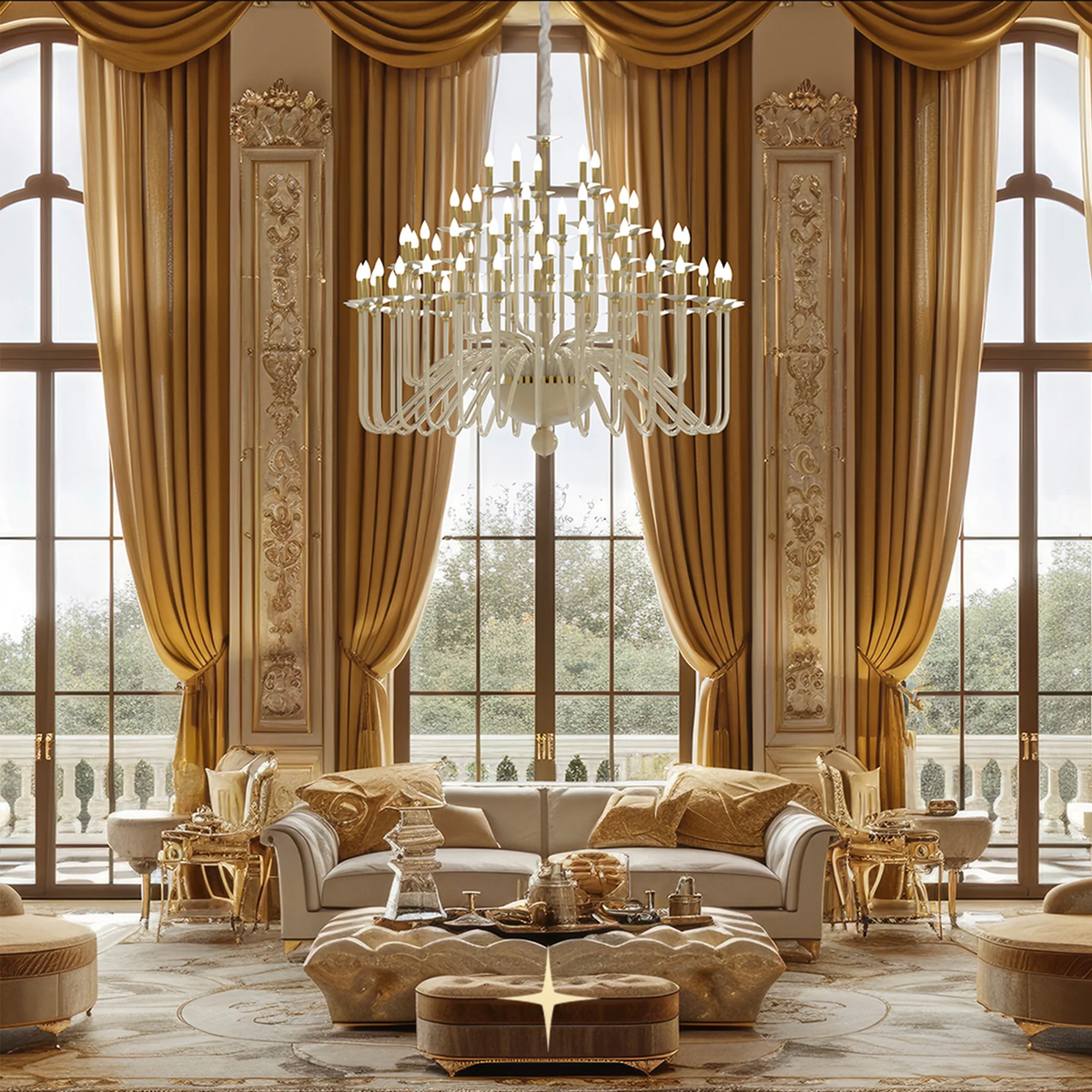 Grand Harmony Chandelier featuring authentic Bohemian crystal and traditional craftsmanship in a stunning designer layout.
