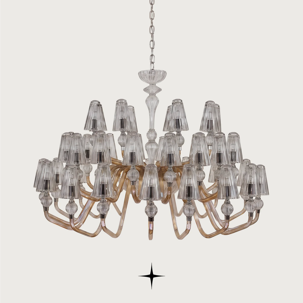 Grand Muse Chandelier featuring fine Bohemian crystal and classic artistry in a stunning designer layout.
