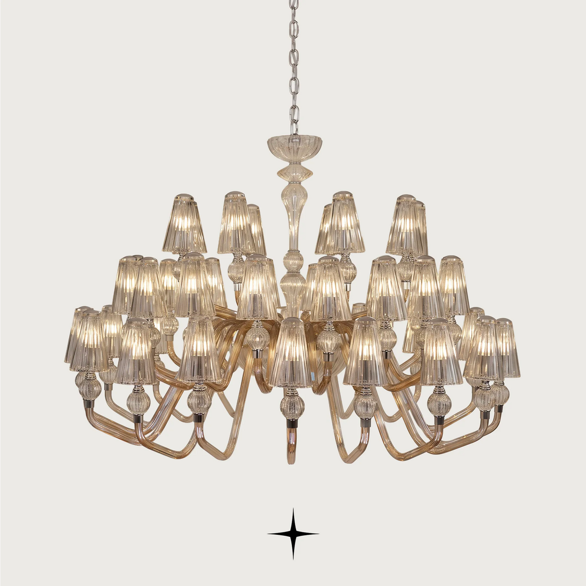 Grand Muse Chandelier featuring fine Bohemian crystal and classic artistry in a stunning designer layout.
