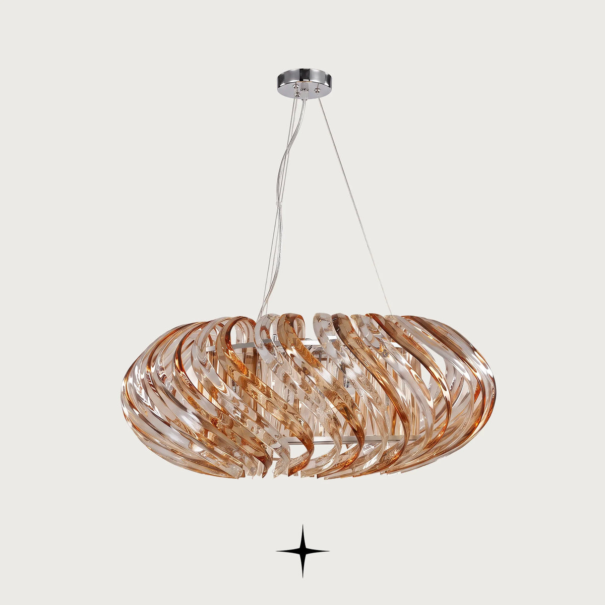 Lavish Mercury Chandelier featuring shimmering crystal accents and a refined round silhouette in a three-piece set
