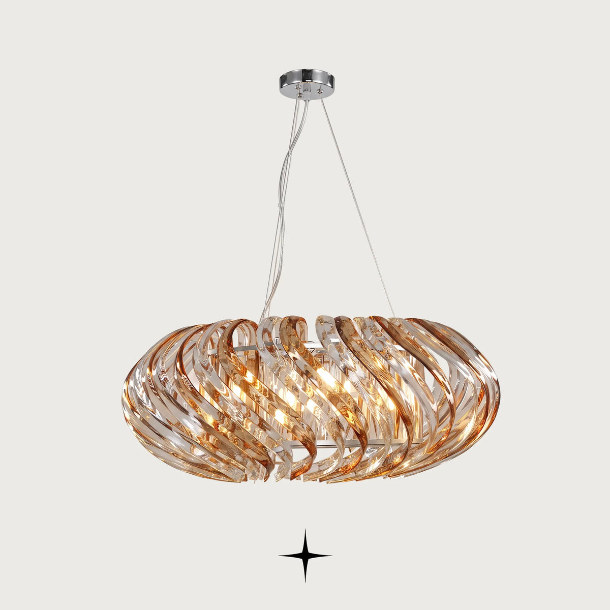 Lavish Mercury Chandelier featuring shimmering crystal accents and a refined round silhouette in a three-piece set
